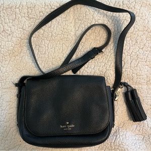 Kate spade black leather crossbody small bag